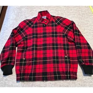 Pendleton Classic 100% Virgin Wool Jacket Red Plaid USA Made Men's Medium